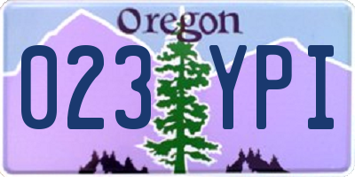 OR license plate 023YPI