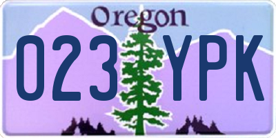 OR license plate 023YPK
