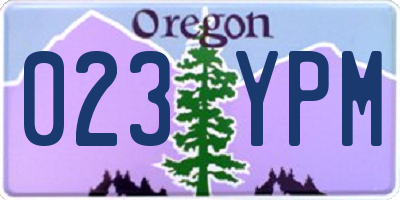 OR license plate 023YPM