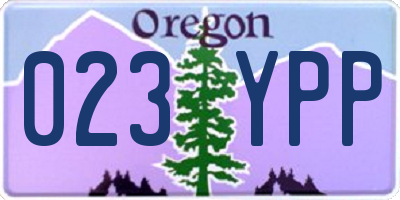OR license plate 023YPP