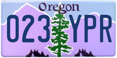 OR license plate 023YPR