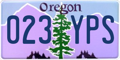 OR license plate 023YPS