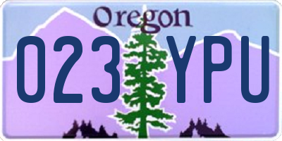 OR license plate 023YPU