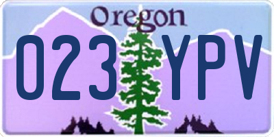 OR license plate 023YPV