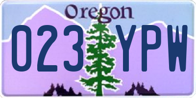 OR license plate 023YPW