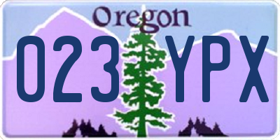 OR license plate 023YPX