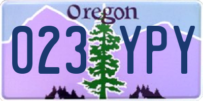 OR license plate 023YPY