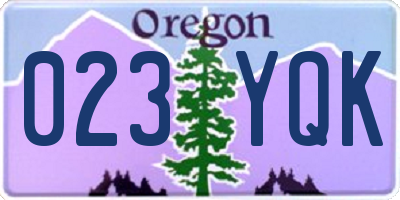 OR license plate 023YQK