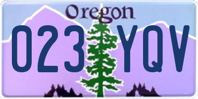 OR license plate 023YQV
