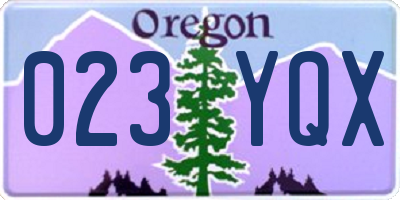 OR license plate 023YQX
