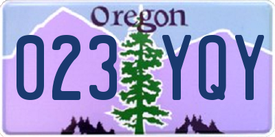OR license plate 023YQY