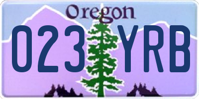 OR license plate 023YRB