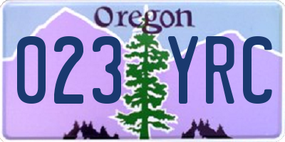 OR license plate 023YRC