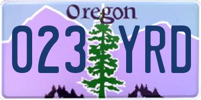 OR license plate 023YRD