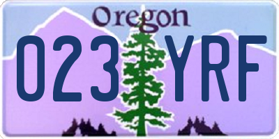 OR license plate 023YRF