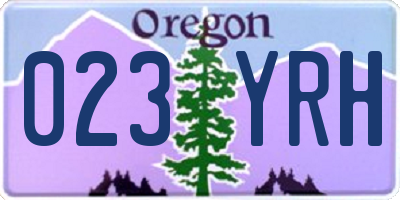 OR license plate 023YRH