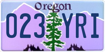OR license plate 023YRI