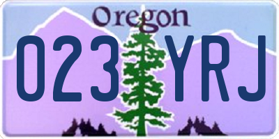 OR license plate 023YRJ