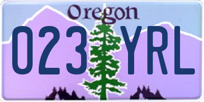 OR license plate 023YRL