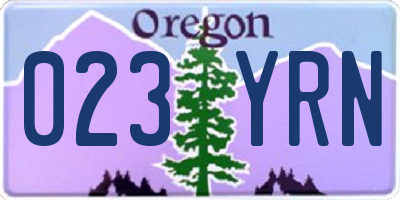 OR license plate 023YRN