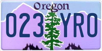 OR license plate 023YRO