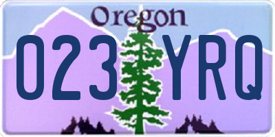 OR license plate 023YRQ