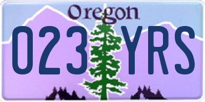 OR license plate 023YRS