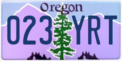OR license plate 023YRT
