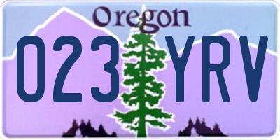 OR license plate 023YRV