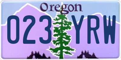 OR license plate 023YRW