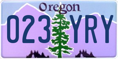 OR license plate 023YRY