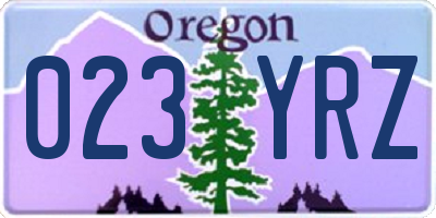 OR license plate 023YRZ