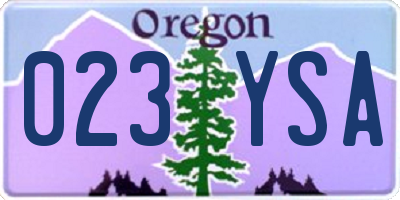 OR license plate 023YSA