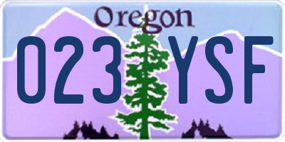 OR license plate 023YSF