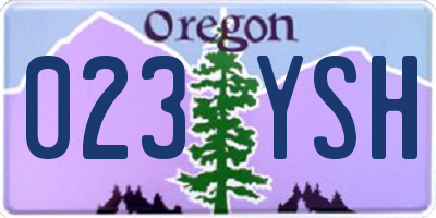 OR license plate 023YSH