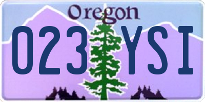 OR license plate 023YSI
