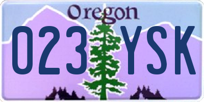 OR license plate 023YSK