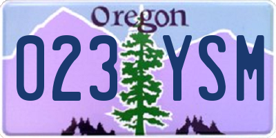 OR license plate 023YSM