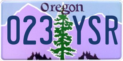 OR license plate 023YSR