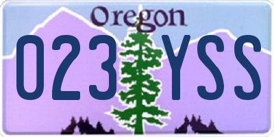 OR license plate 023YSS