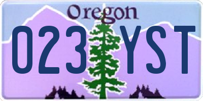 OR license plate 023YST