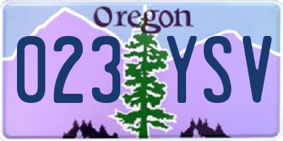 OR license plate 023YSV