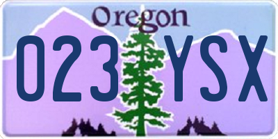 OR license plate 023YSX