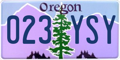 OR license plate 023YSY