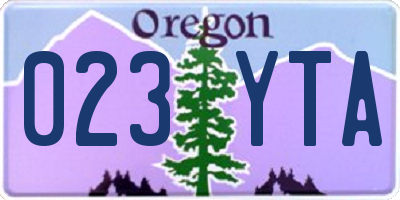 OR license plate 023YTA