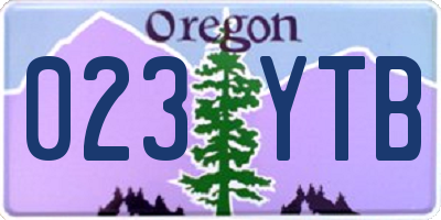 OR license plate 023YTB