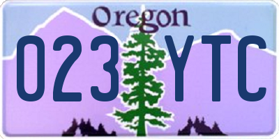 OR license plate 023YTC