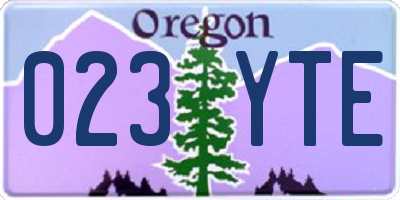 OR license plate 023YTE