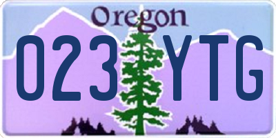 OR license plate 023YTG