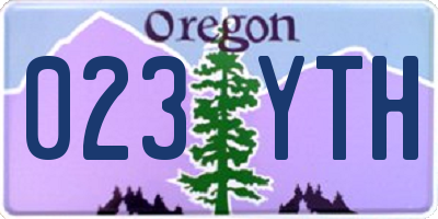 OR license plate 023YTH
